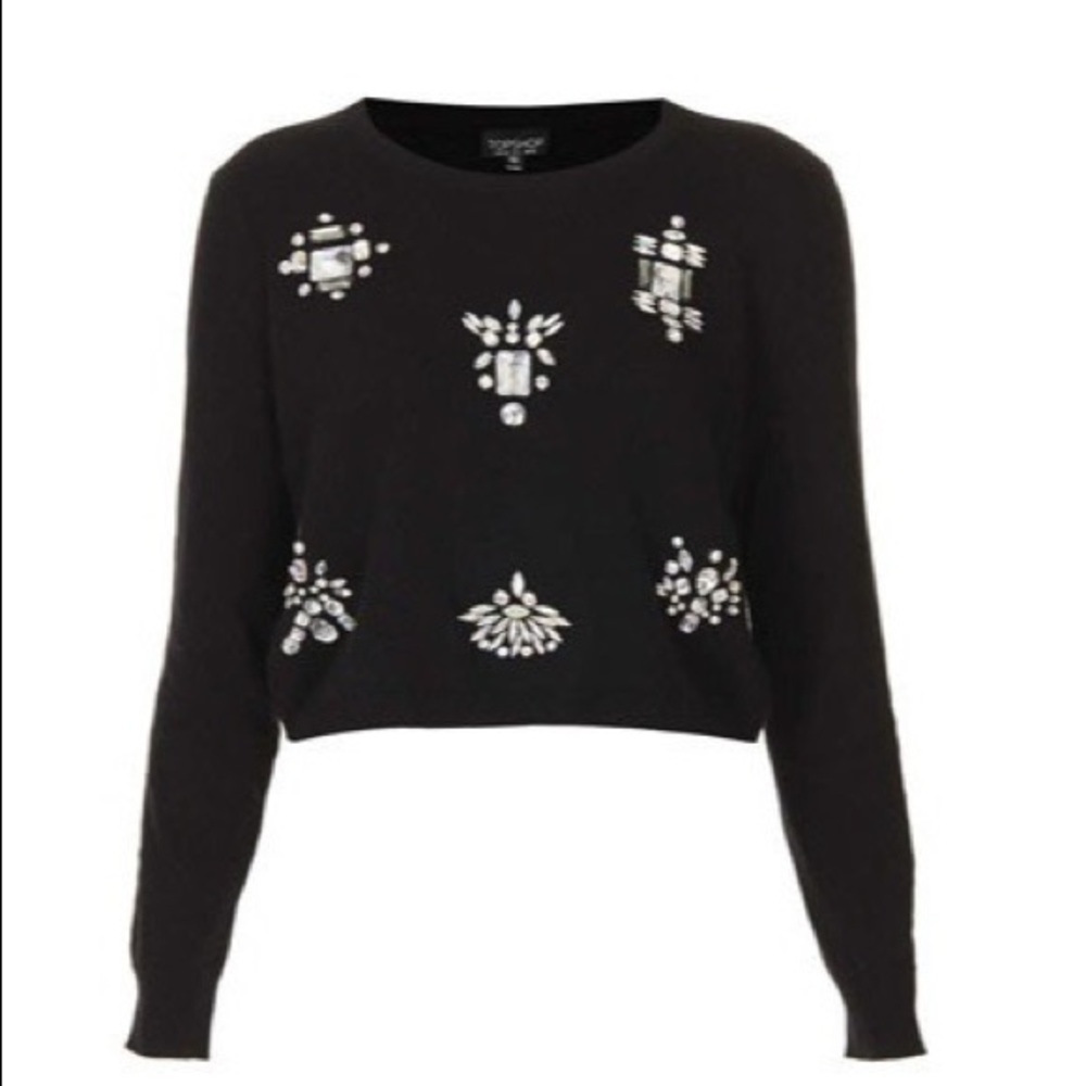 TOPSHOP Embellished Pullover Sweater Size 6